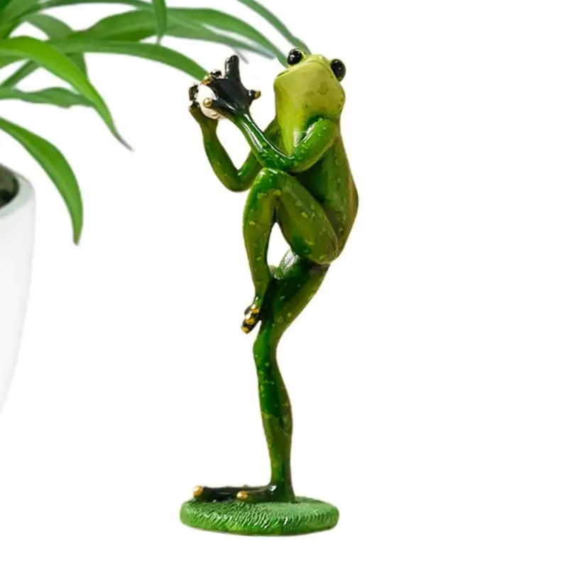 

Frog Garden Decor Resin Frog Ornament American Style Sports Frog Garden Outdoor Decor Rural Resin For Miniature Landscape