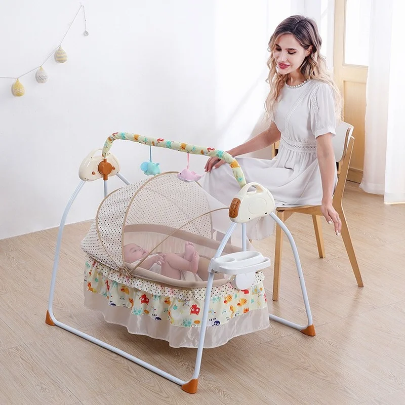 Baby Rocking Bed With Music Bebe Electric Cradle Sleep Basket Shake 0-36 Monthbaby Intelligent Swing Newborn Basket EU no tax
