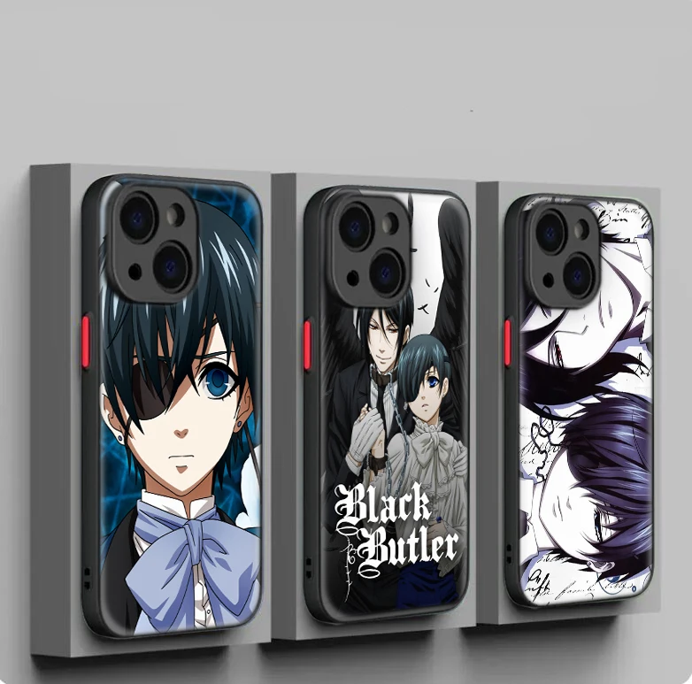 Черный Батлер Kuroshitsuji Защитный Объектив мягкий чехол для телефона iPhone 15 14 Plus 13 12 11 X