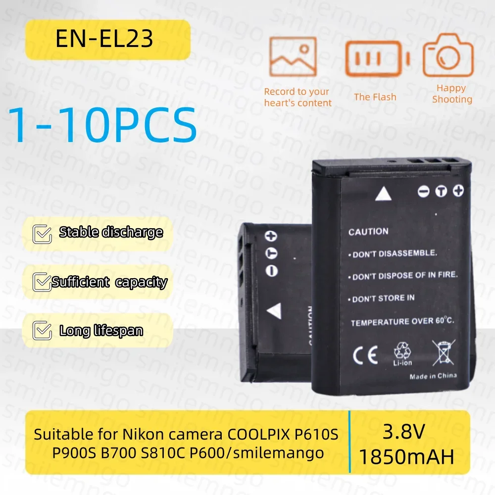 Фото Аккумулятор EN-EL23 3.8V 1850mAh, совместимый с камерами Nikon COOLPIX P610S, P900S, B700, S810C, P600. №2