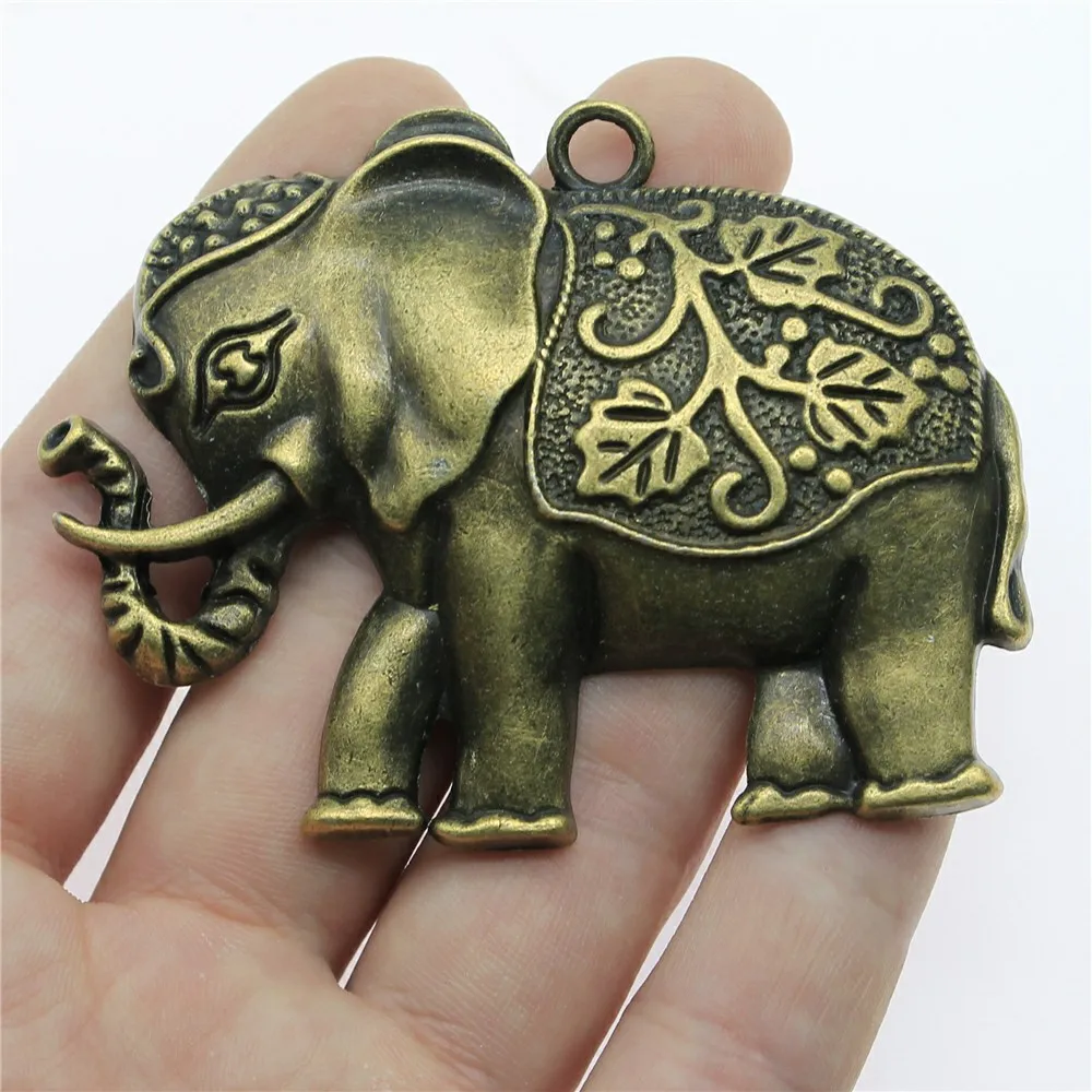 

2pcs 74x50mm Antique Bronze Color Elephant Charms For Jewelry Making A11935