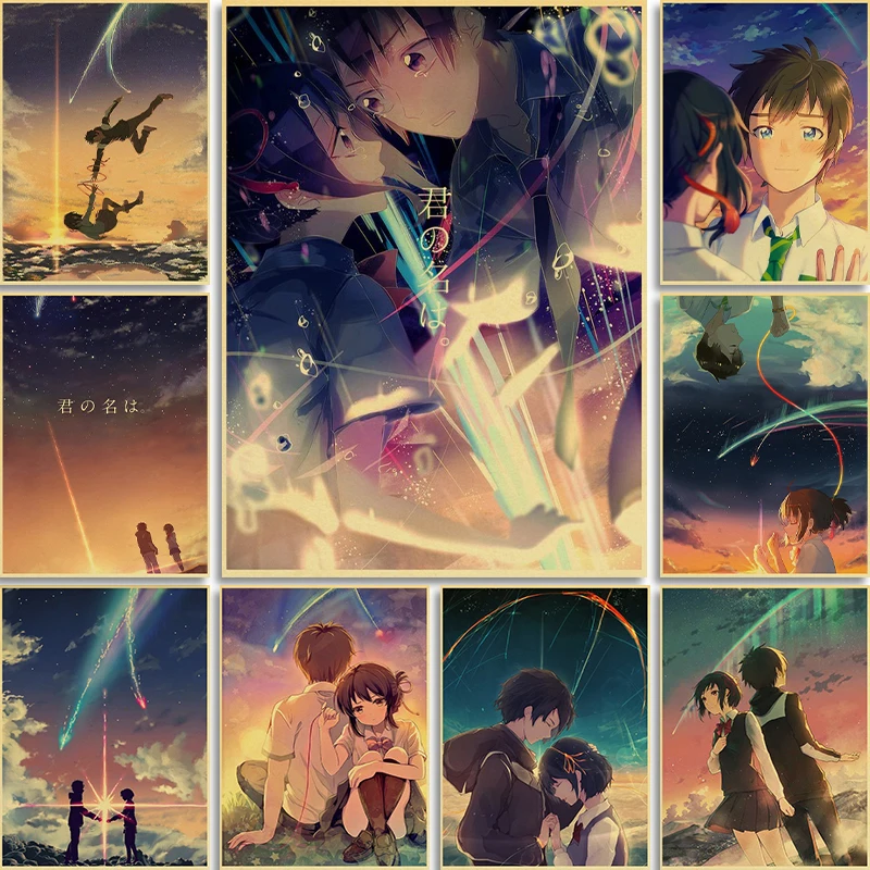 

your name japanese anime movie art canvas painting poster bar cafe wall sticker home decor painting