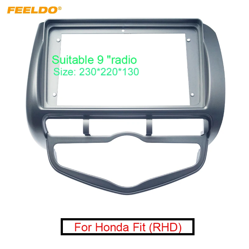 

Автомобильный переходник 2Din для стереофонической аудиопанели FEELDO для Honda Fit (RHD), 9-дюймовая рамка для DVD-панели, комплект для установки отделки