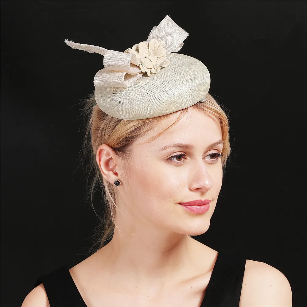 Женские высококачественные 4-слойные шапки Sinamay для женщин свадебные головные