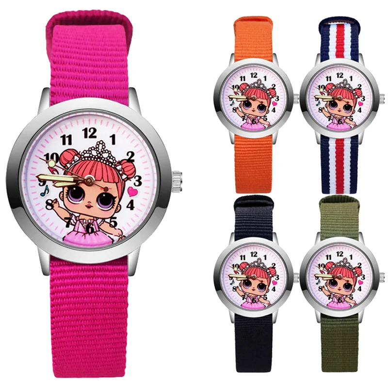 

Original LOL Surprise Watch Cartoon Fashion Girl Style Children's Watches Quartz Nylon Strap Wrist Watch Anime Figure Pattern
