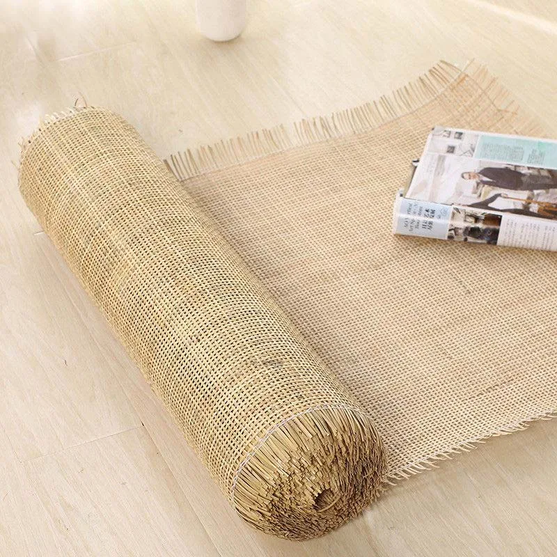 1-6 Meters Natural Cane Webbing Indonesian Rattan Roll Handmade Weaving Material Home Furniture Wall Decor Chair Cabinet Repair