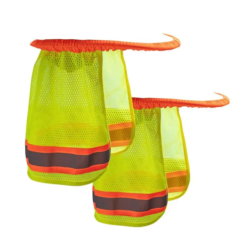 

Construction Hat Shade Hard Hat Neck Shade Sun Protector 2Pcs Safety Hard Hat Neck Shield Sun Shade Reflective Stripe High