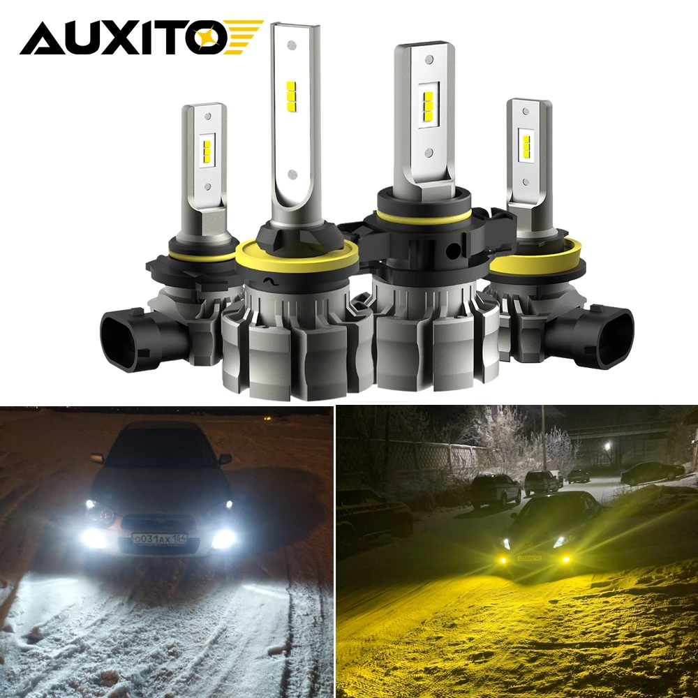 

AUXITO 2x Fog Light H16 Yellow 5202 H8 H11 LED Bulb For oyota RAV4 2021 Estima Camry Corolla Land Cruiser H10 9145 Car Fog Lamp