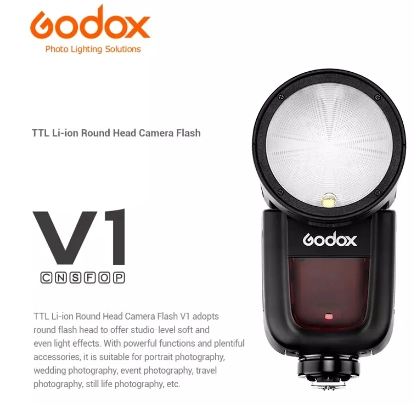 Godox V1 Flash V1S/V1N/V1C TTL литий-ионная камера с круглой головкой студийная вспышка для Sony