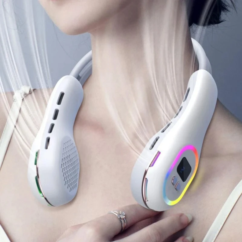 

Портативный шейный вентилятор, USB перезаряжаемые электрические вентиляторы, безлопастный мини-вентилятор, охлаждающий вентилятор, шейный вентилятор для спорта и улицы