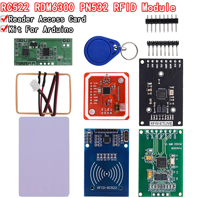 Фото NFC RFID-модуль RC522 MFRC-522 PN532 RDM6300 Комплекты S50 13,56 МГц 125 кГц 6 см с тегами SPI Запись и чтение для arduino uno 2560 №1