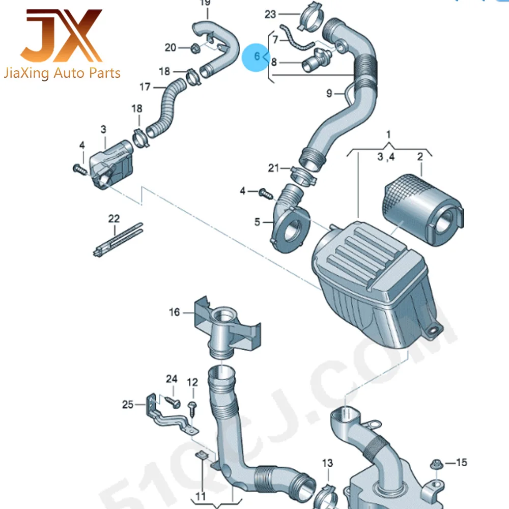 1К 0129684 АЕ Воздухозаборный шланг двигателя AH трубка воздушного фильтра подходит