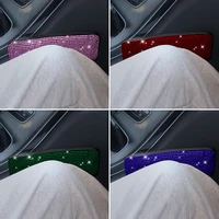 crystal car leg cushion knee pad protector organizer rhinestones thigh support pillow auto memory armrest interior accessories