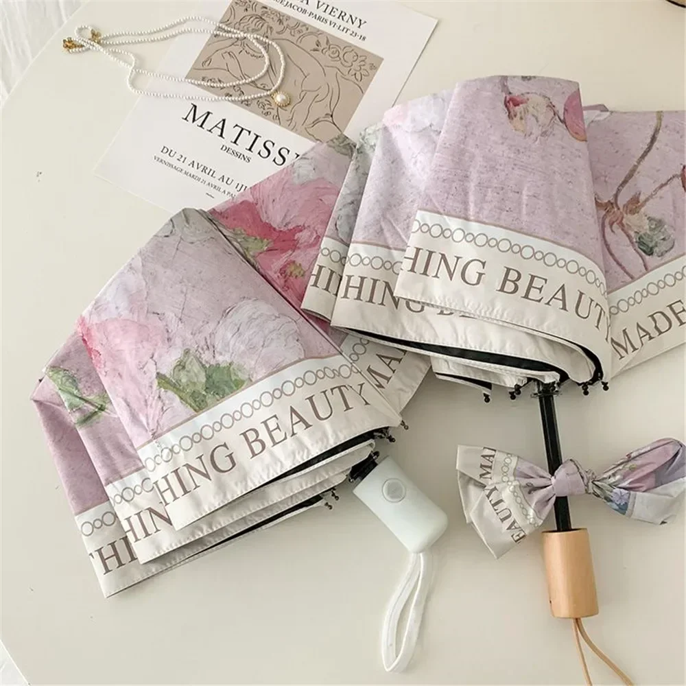 Зонт с цветком для рисования автоматический складной зонт защитой от