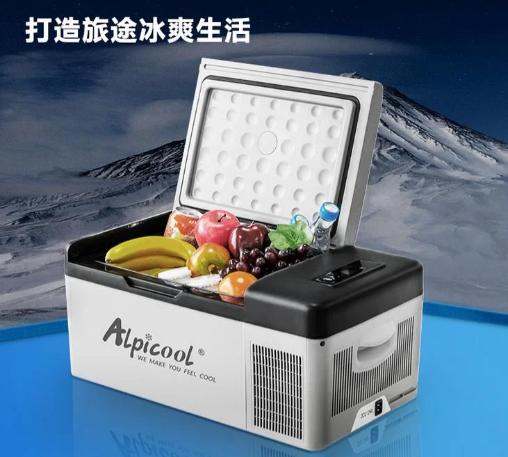 

china Alpicool 15L car home refrigerator mini fridge AC100-240V DC12/24V Portable Cold storage outdoor travel compressor small