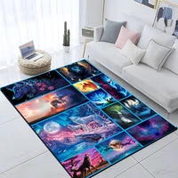 art animal wolf 3d print carpets for living room bedroom decor carpet soft flannel home bedside floor mat play area rugs gifts