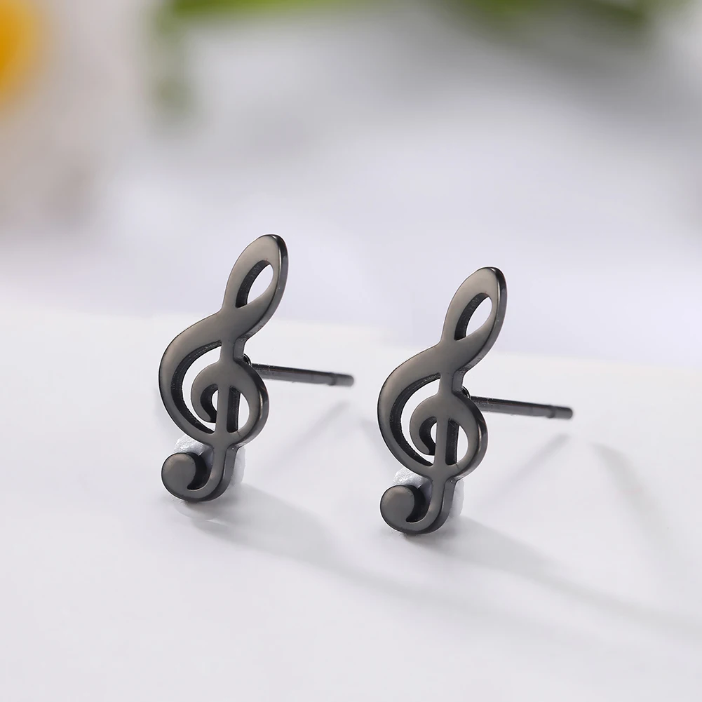 

Kkjoy Golden Color Stainless Steel Stud Earrings Musical Note Evil Eye Bike Small Bell Carrot No Yes Stud Earring Gift for Women