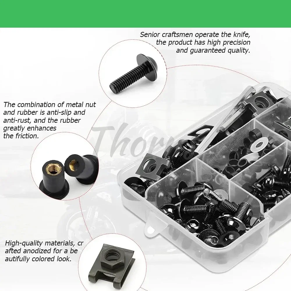 195 шт. комплект болтов обтекателя гайки зажимы для BMW R1200GS ADV R1250GS Adventure F900R F900XR G310R