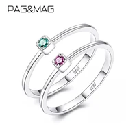 pagmag real 925 sterling silver ring gree red topaz rings for women gemstone engagement rings silver 925 jewelry anillos mujer