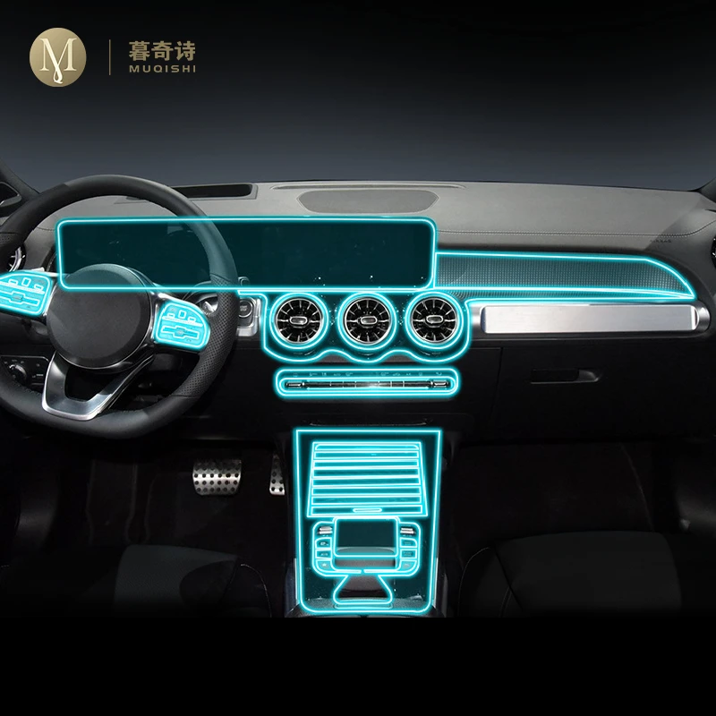 

For Mercedes-Benz EQB 260 350 2022Car Interior Center console Transparent TPU Protective film Anti-scratc Repair film Accessorie