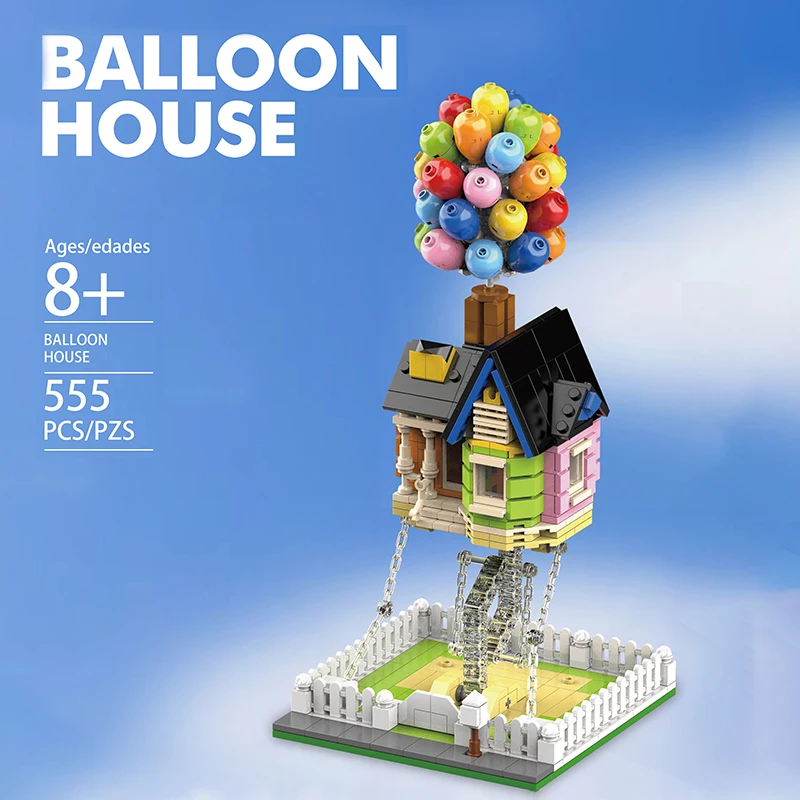 

Up Flying Dreams Huse Movie Series Building Blocks Bricks Balloon House Pull Decoration Kid Children Toy Christmas Birthday Gift