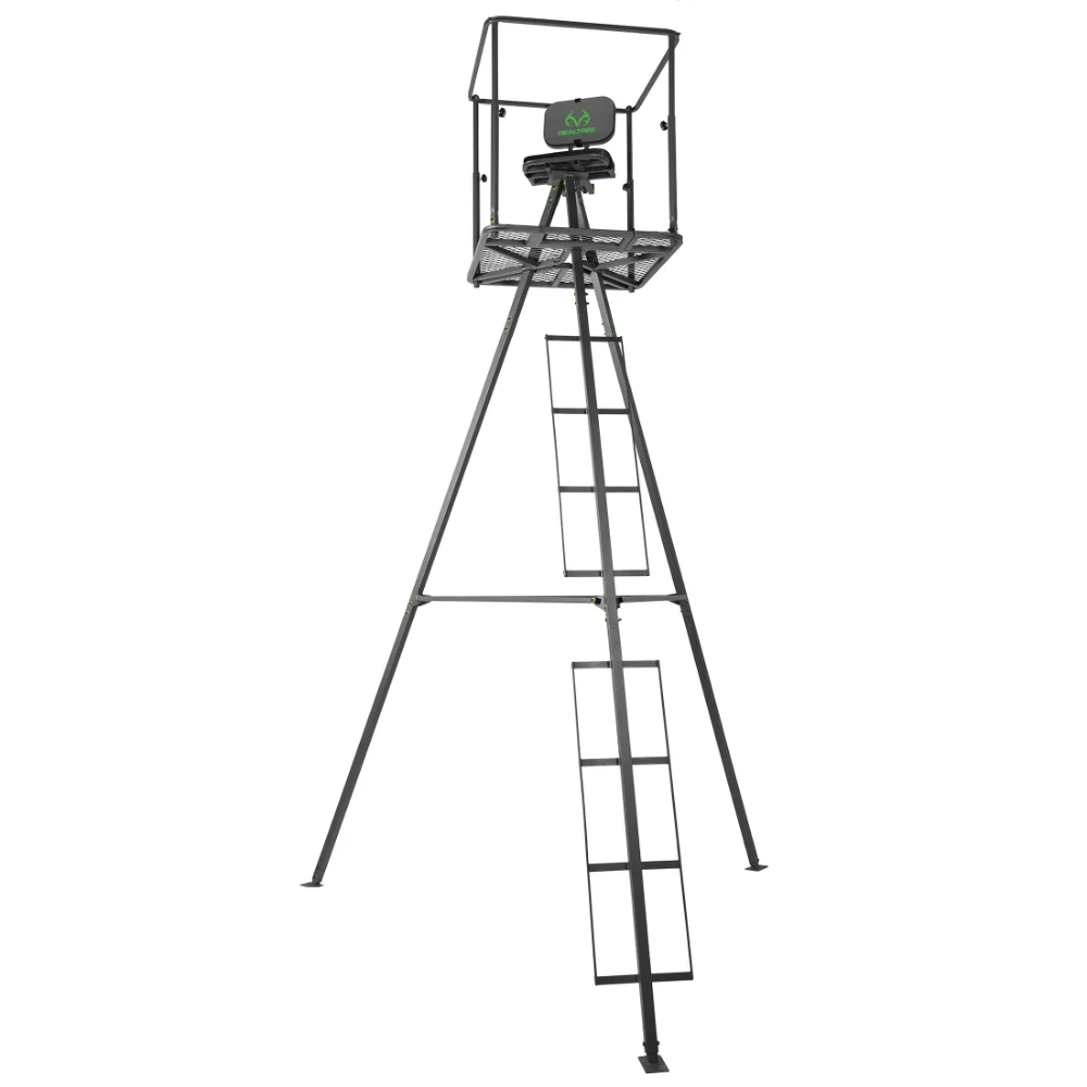 

Realtree 13' Sky Pod 1-Person Hunting Tripod Treestand with Camo Skirt camping