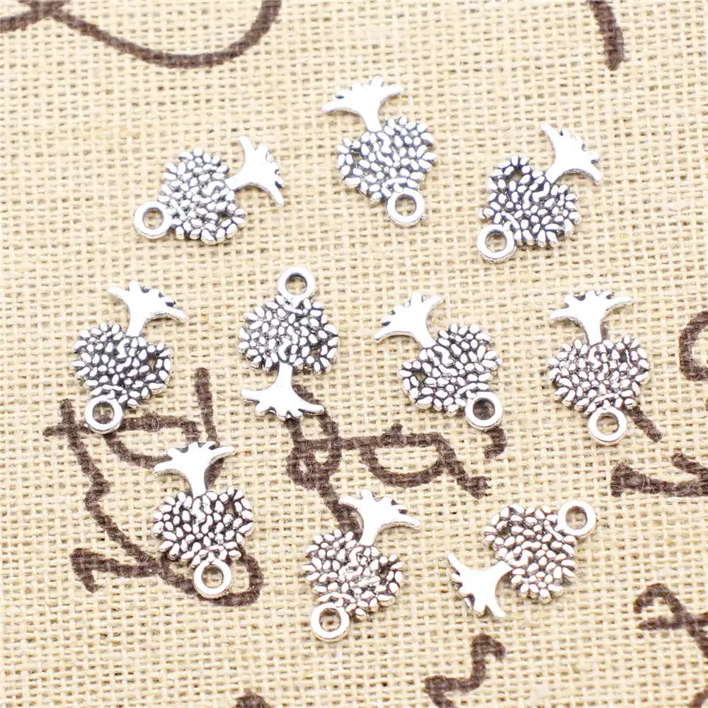 

Tree Jewelry Charms Pendants For Jewelry Making Children Craft 8X13mm Antique Silver Color 50 Pieces