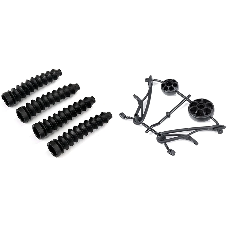 

4Pc 8MM Shock Absorber Tower Shaped Bellows Damping Dust Cover Kit For 1/5 Hpi Baha Km Baja & 1Set Rear Tail Pulley Kit