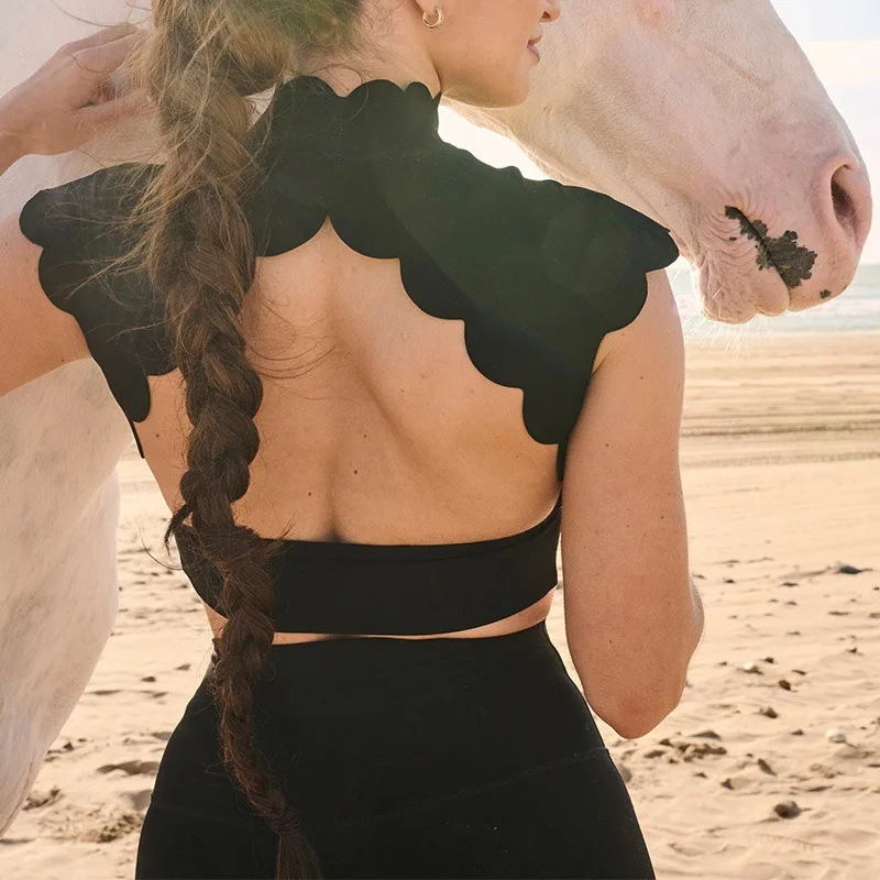 Майка с открытой спиной облегающая удобная дышащая верхняя одежда бюстгальтер