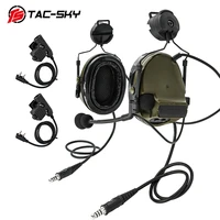 ts tac sky comtac comtac iii noise cancelling pickup tactical headphones dual channel fast helmet arc rail mount version