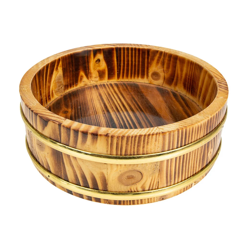 

Sushi Bucket Wood Rice Bucket Food Container Cooking Korean Mixing Rice Bucket Wooden Storage Bucket Home Wood Pallet