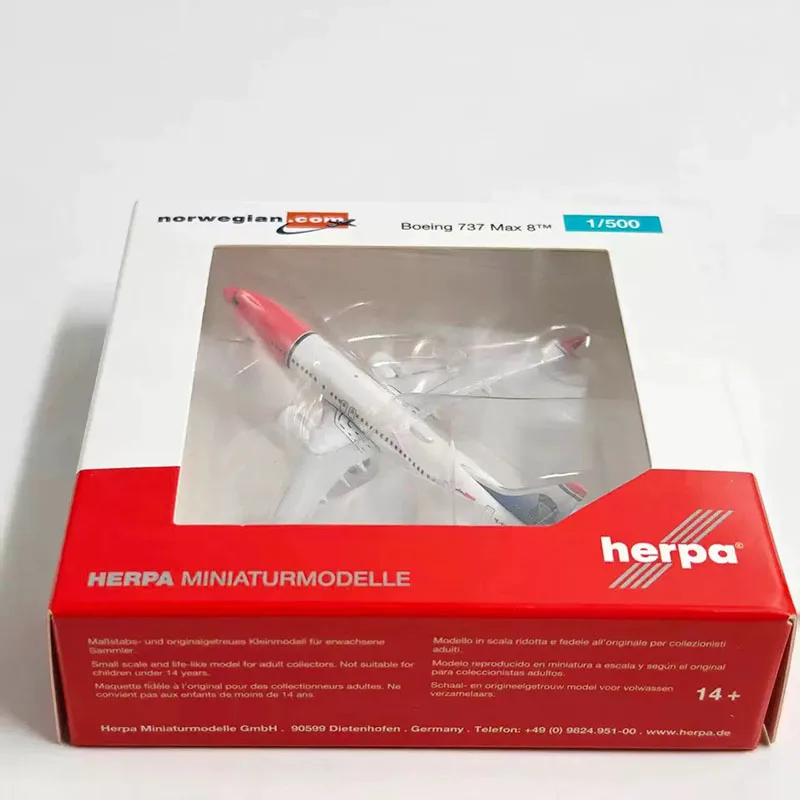 Модель самолета Herpa Diecast Alloy 1:500, масштаб 737 Max, 8 пассажиров, для коллекций и демонстрации (art.: 3920d833ba2ef) - 3920d833ba2ef