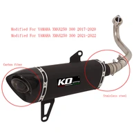 motorcycle stainless steel full exhaust muffler system lossless modified for yamaha xmax300 250 2017 2018 2019 2020 2021 2022