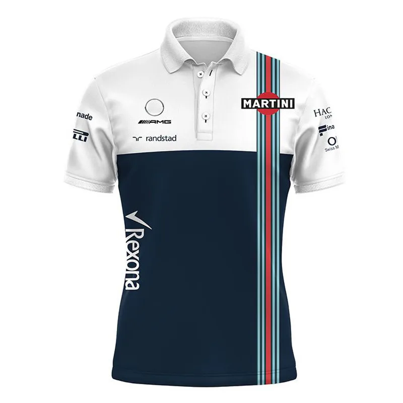 Summer New Shirt F1 Racing Suit Williams Benz Team T-Shirt Polo Shirt Men's Lapel Racing Overalls Shirt Women Polos Tops 5XL