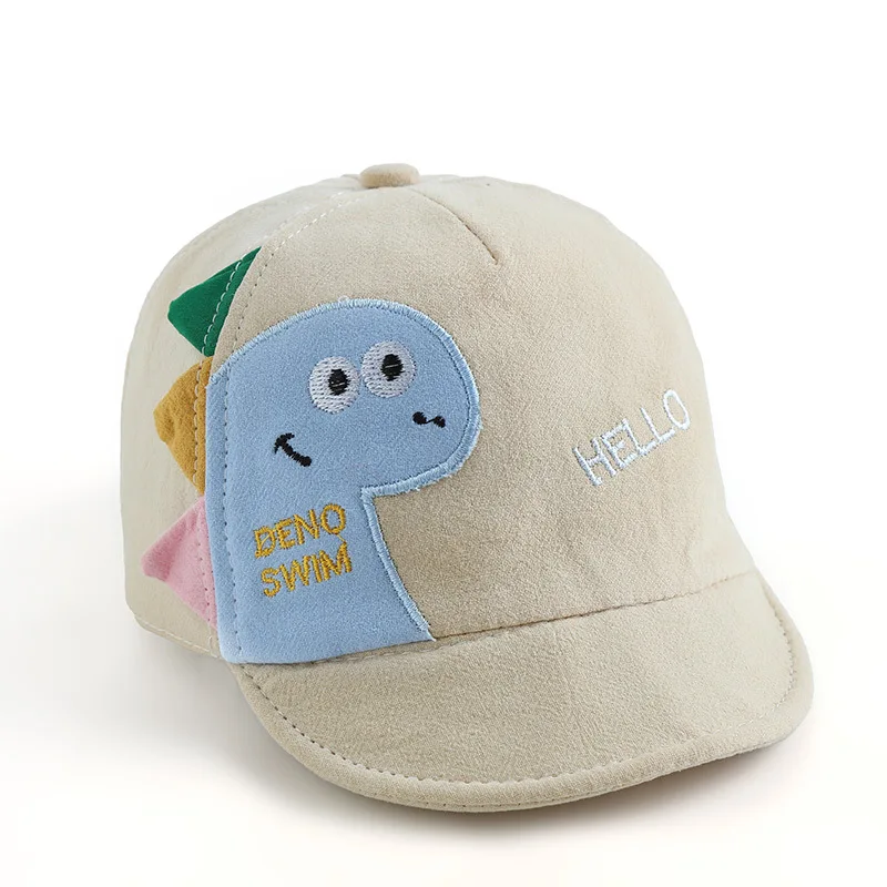 

Spring Summer Baby Hat Cartoon Dinosaur Baby Boy Baseball Cap Soft Cotton Outdoor Infant Girls Sun Hats