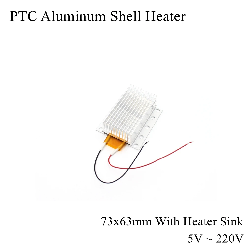 

73x63mm 12V 24V 110V 220V PTC Aluminum Shell Heater Constant Thermostat Thermistor Ceramic Air Heating Sensor Egg Incubator