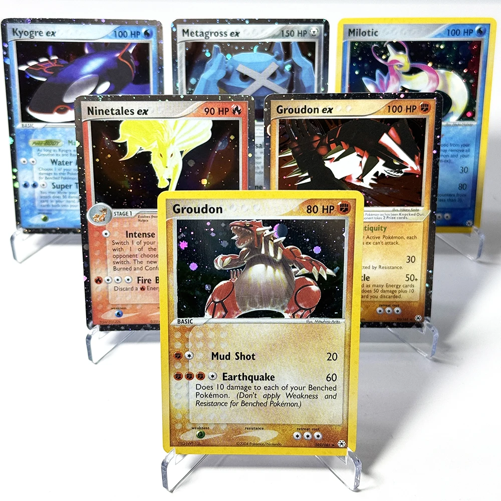Фото Коллекционные карты PKM Hidden Legends (HL) Foil DIY Proxy для игры PTCG: Койгр, Метагрос, Найнтейлс, Вайплам, Граудон, Милотик — игрушка-подарок №1