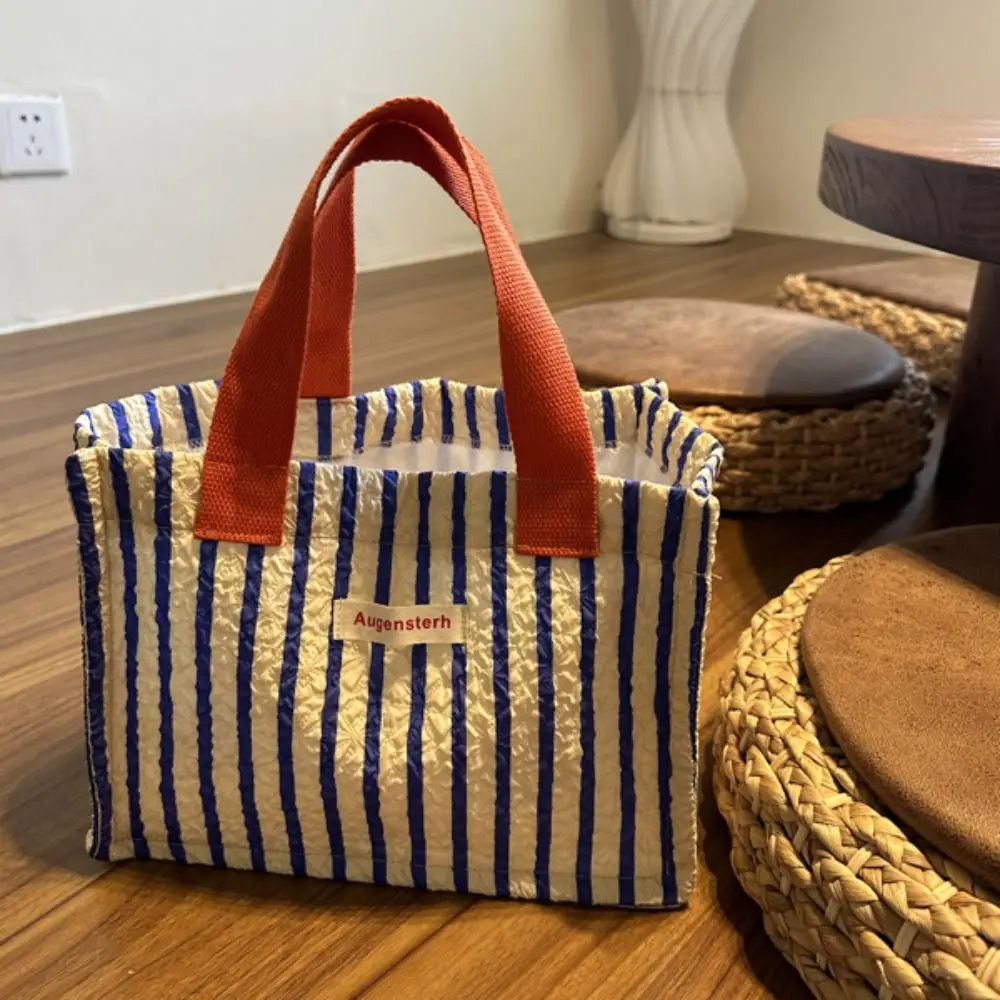 Тканевая сумка для обеда с мультяшным котом большая вместительная в корейском