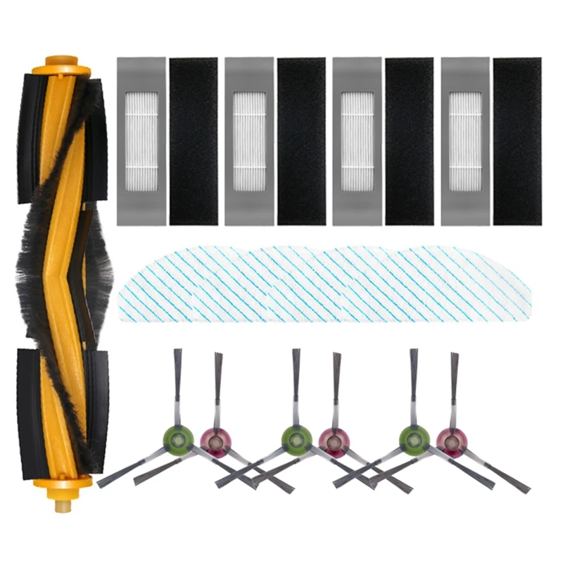 

15 Аксессуаров Для Ecovacs Deebot Ozmo T9 , 1 основная щетка, 6 боковых щеток, 4 фильтра, 4 салфетки для Deebot Ozmo T9