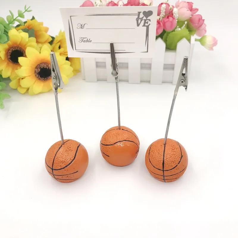 12PCS Basketball Design Table Number Name Holders Place Card/Photo Holder Memo Clip Sports Themed Party Favors