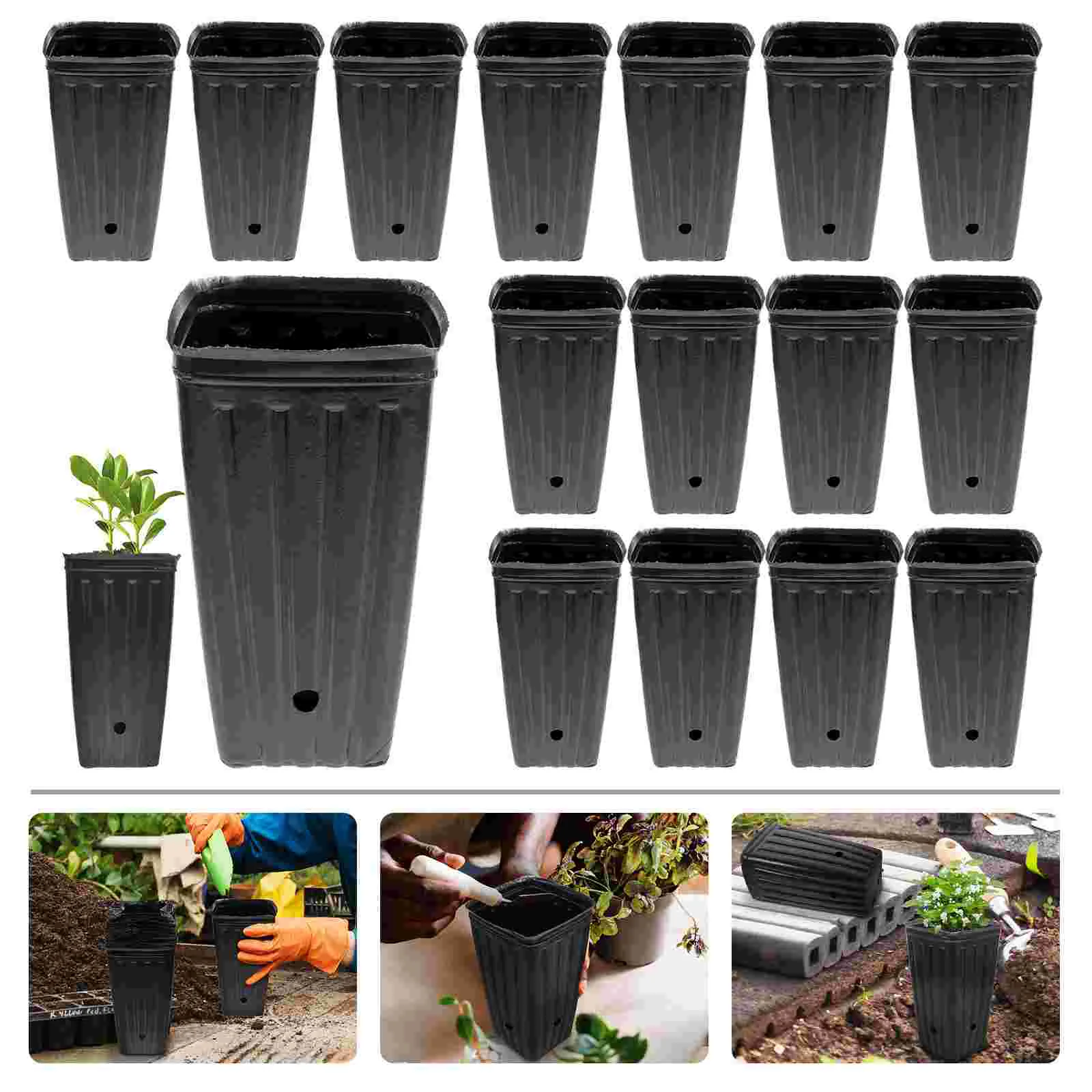 

30 Pcs Tall Pot Garden Cup Plastic Plants Outdoors Fruit Planting Pp Nutrition Planter Pots