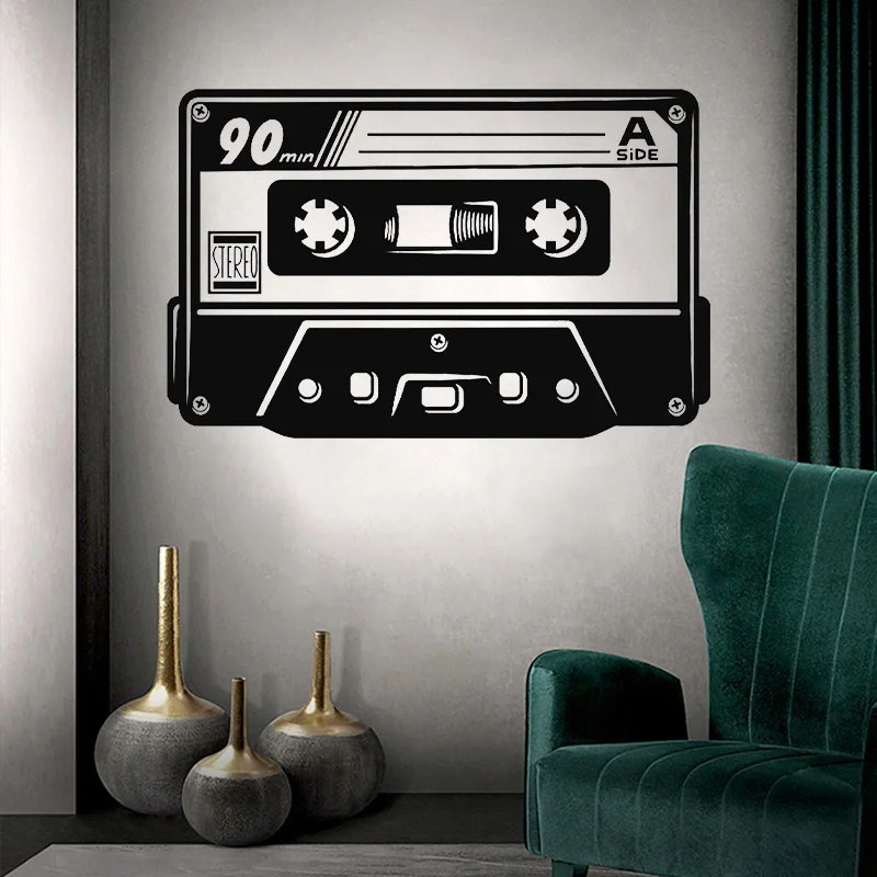 Retro Old Audio Cassette Wall Sticker Vinyl Home Decor Living Room Bedroom Old School Record Studio Decoration Decals Mural 4955