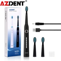 azdent electric sonic toothbrush usb charge rechargeable adult waterproof 2 minutes timer 5 modes