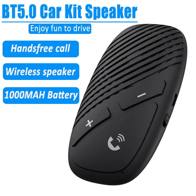Автомобильный комплект Bluetooth 5 0 приемник аудио 1000 мАч Громкая связь звонки зажим