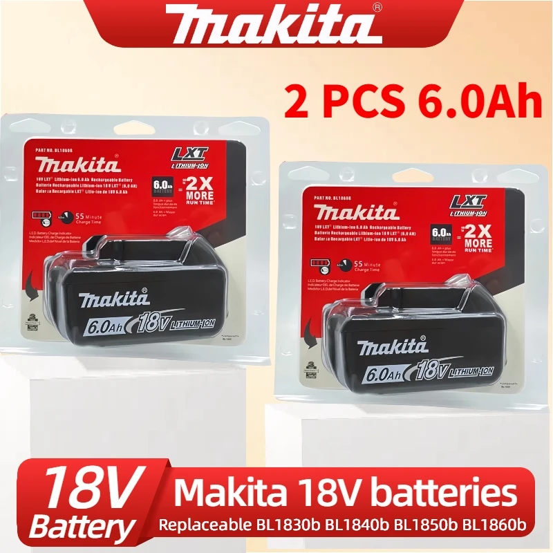 100% подлинная батарея Makita 3Ah/5Ah/6Ah для 18 В BL1830B BL1850B BL1850 BL1840 BL1840b BL1815 сменная литиевая