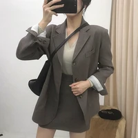 office blazers preppy style women solid colors single breasted commute suits 2021 spring autumn new fashion korean chic blazers