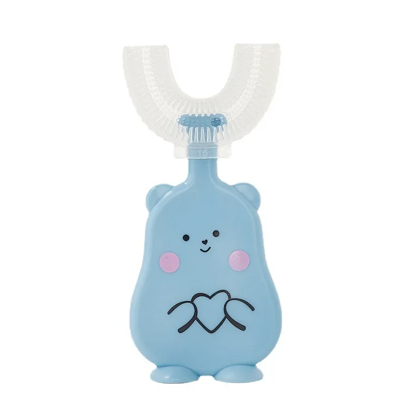 U-Shaped Baby Cartoon Manual Toothbrush For 2-12 Years Old Children PP Silicone Creative Design Healthy Teeth Care