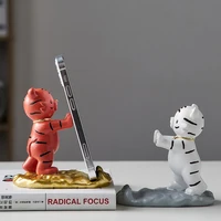 modern home decoration ideas tiger phone stand bedroom desktop kawaii miniature resin animal figurines ornament accessories gift