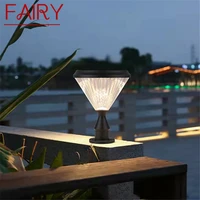 fairy solar post lamp modern creative outdoor gate lighting waterproof led for courtyard garden balcony porch decor