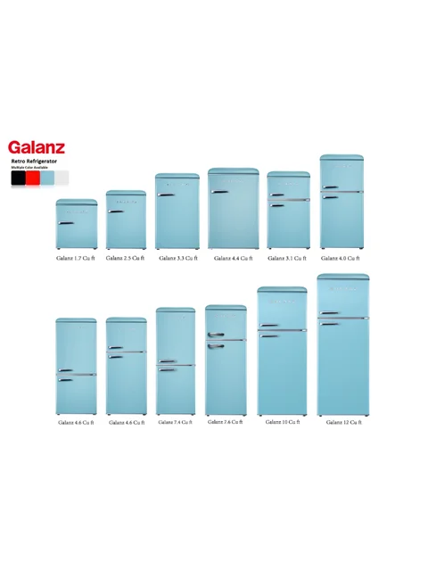Galanz 1.7 Cu ft Retro Mini Fridge, Blue, Estar - AliExpress